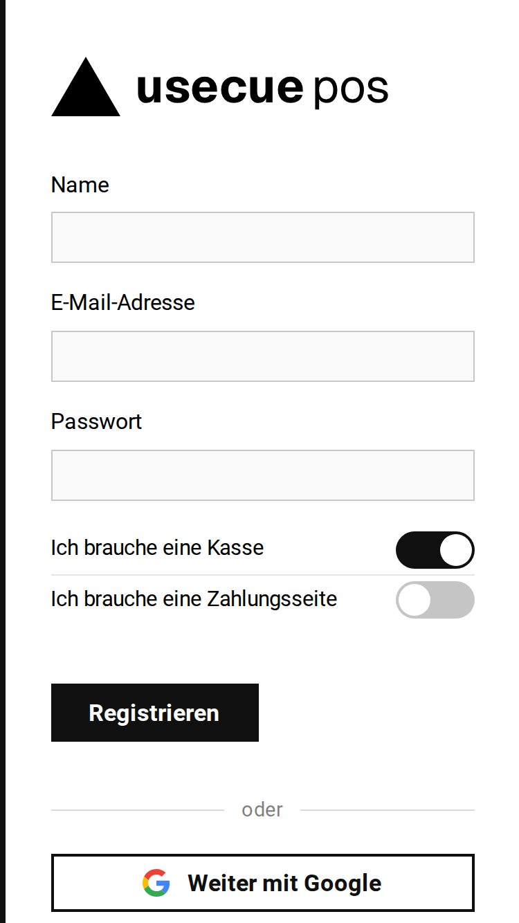 Die Registrierungsseite