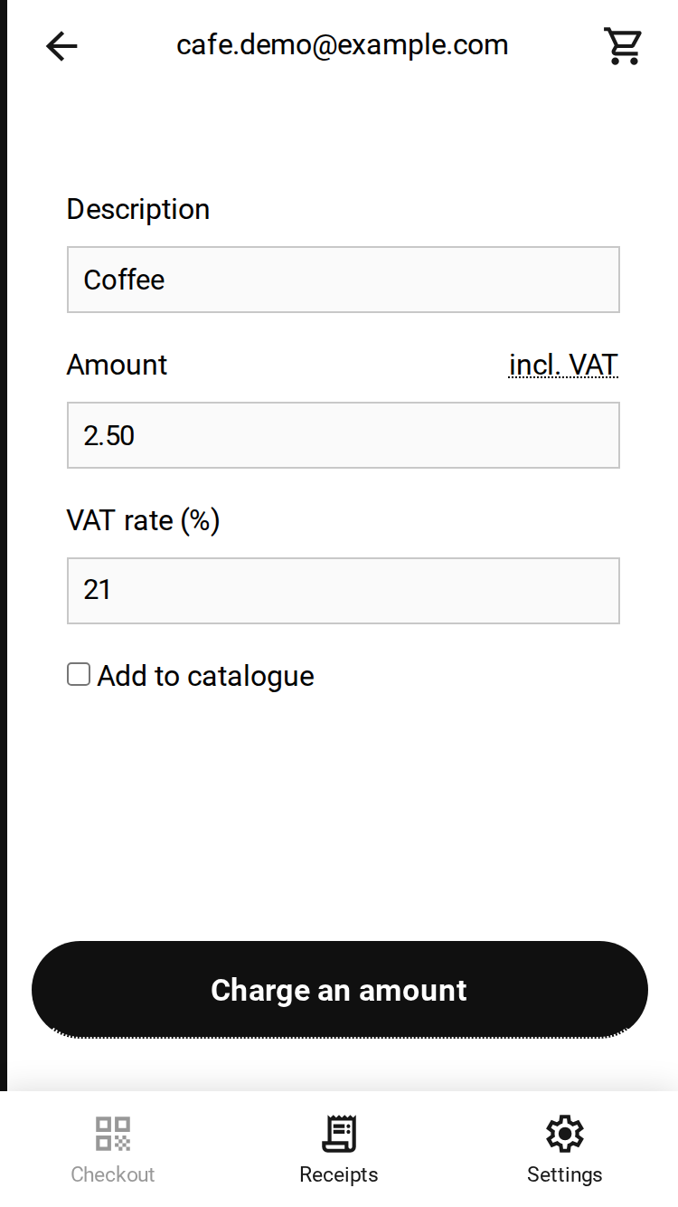 Entering an amount