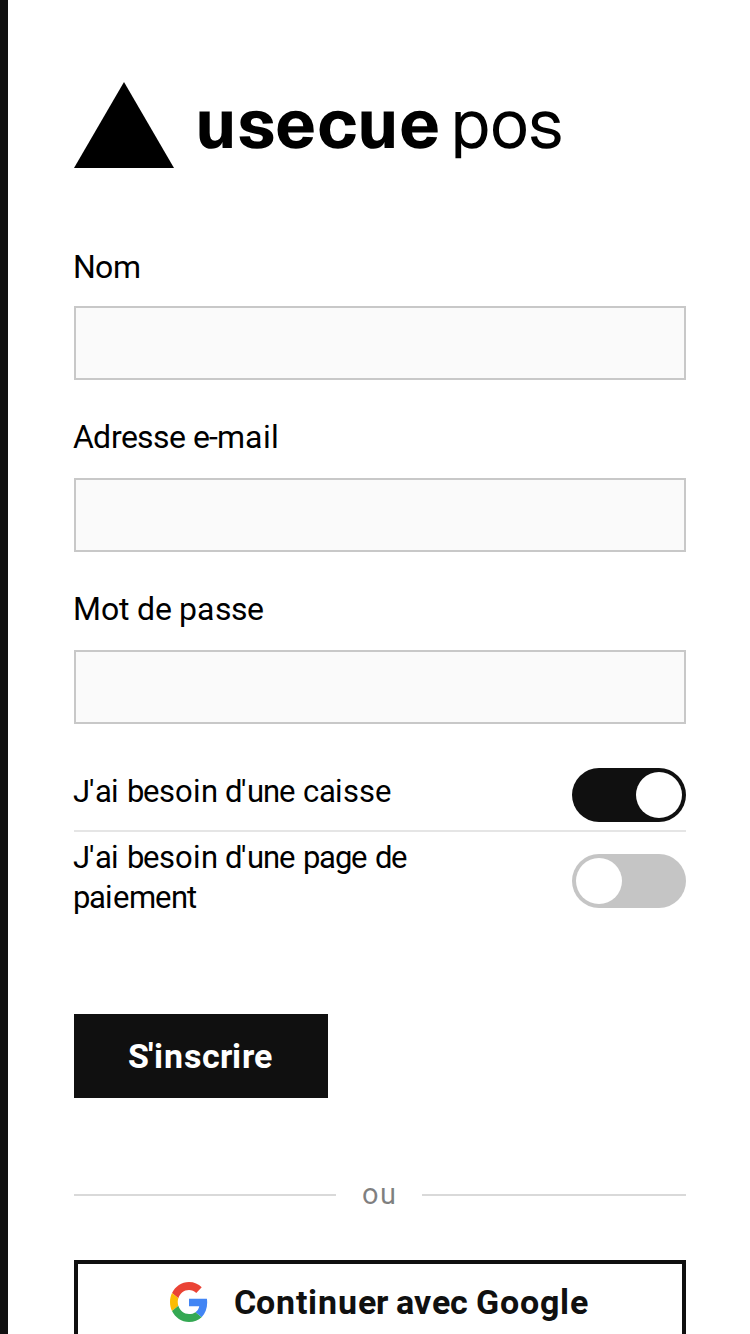 La page d&rsquo;inscription