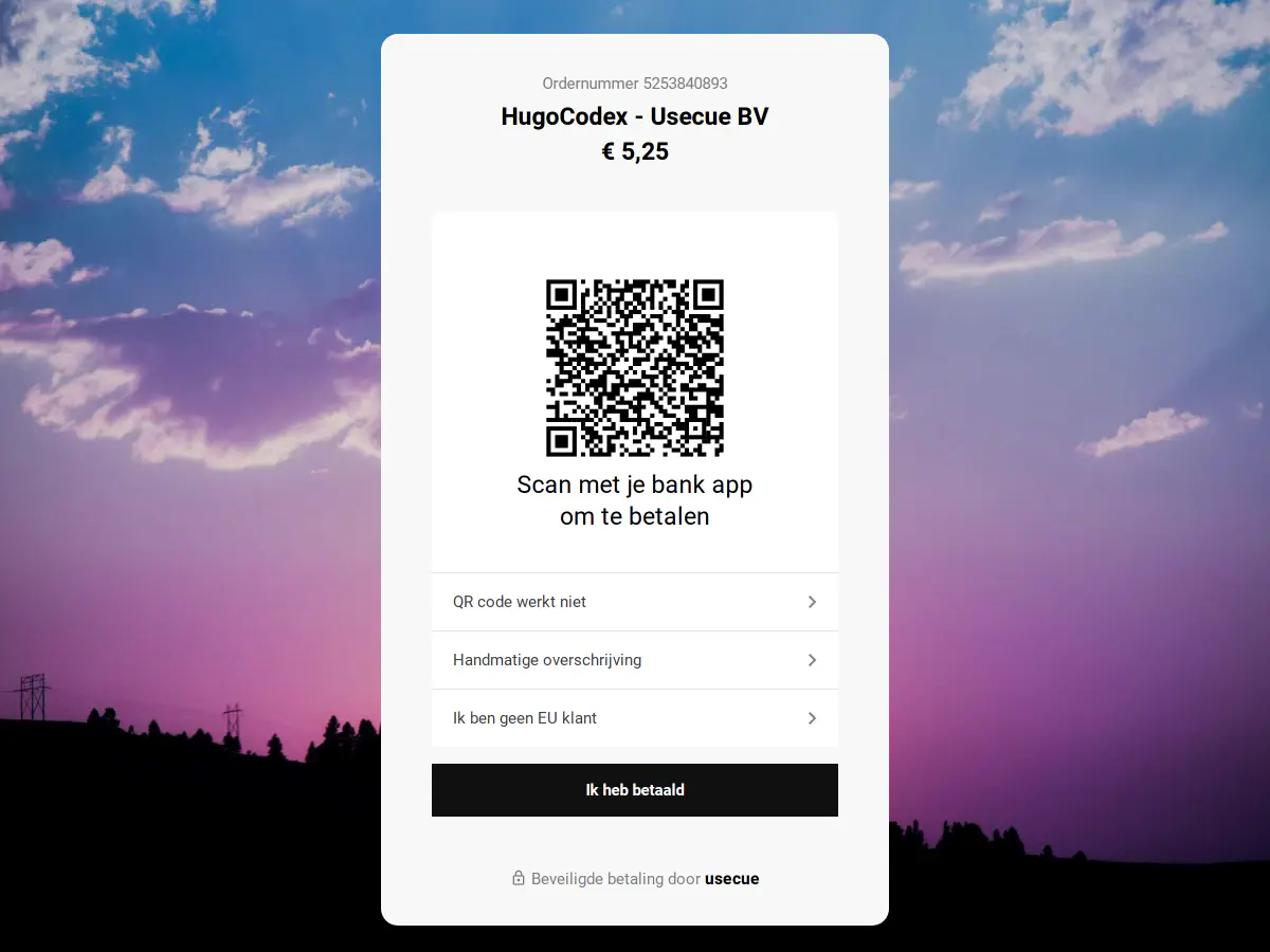 Online afrekenen inbegrepen