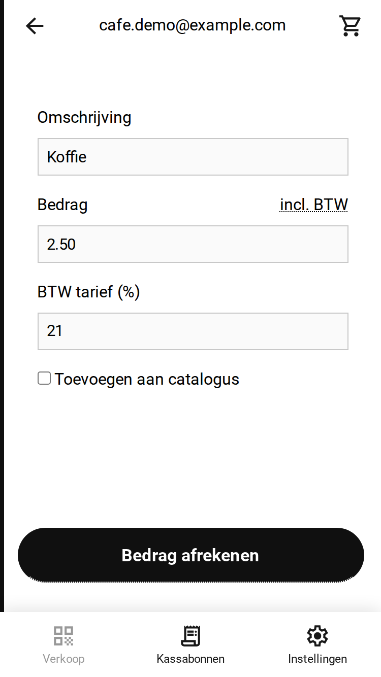 Een bedrag invoeren