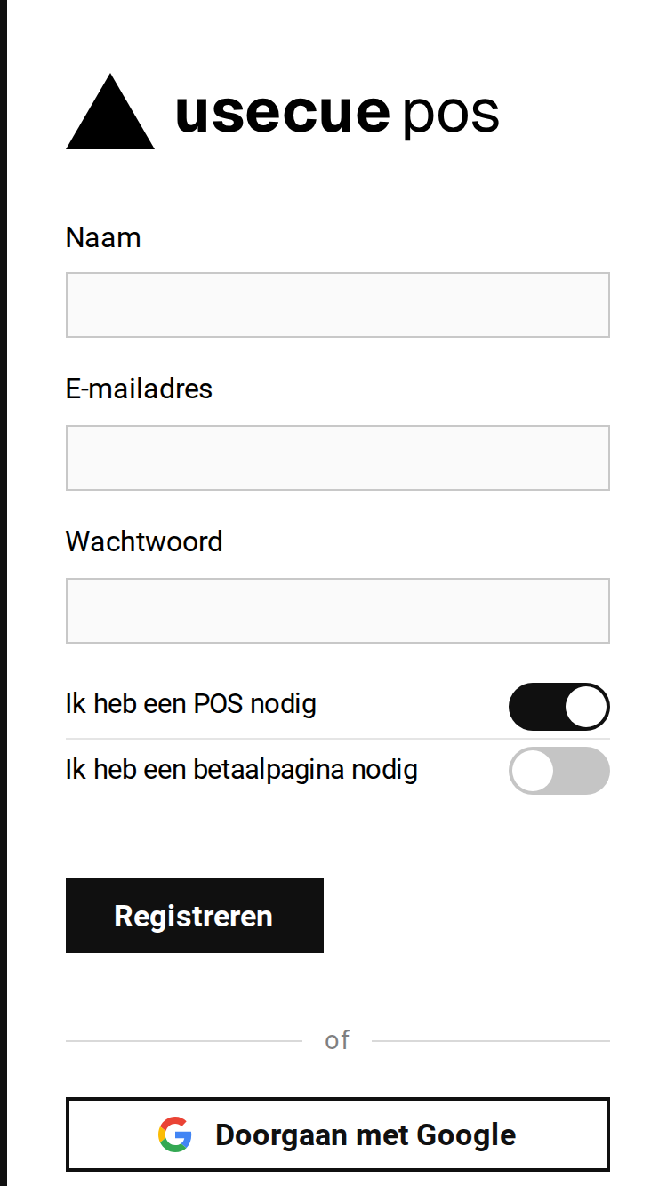 De registratiepagina
